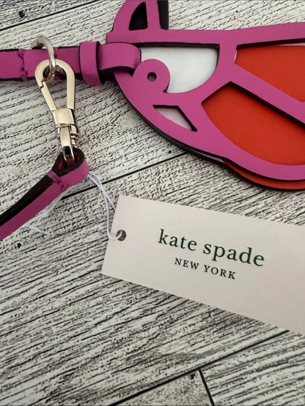 Kate Spade Flock Party Parrot Key FOB/Bag Charm NWT